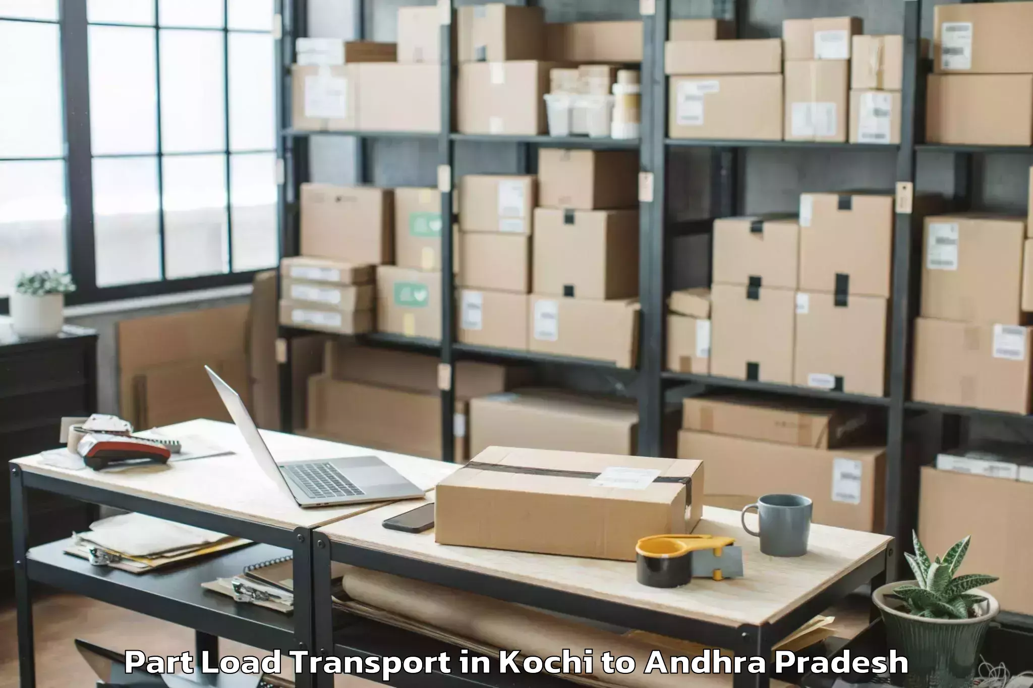 Leading Kochi to Gudlavalleru Part Load Transport Provider